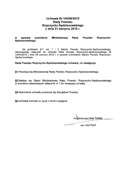 Uchwata Nr V111/6612015 Rady Powiatu Ropczycko