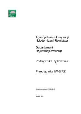 Agencja Restrukturyzacji i Modernizacji Rolnictwa Departament