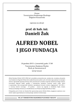 ALFRED NOBEL - Towarzystwo Naukowe Płockie