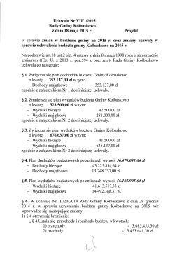 01. w sprawie zmian w budżecie gminy na 2015 r