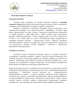 Ekonomika transportu i spedycji - Staropolska Szkoła Wyższa w