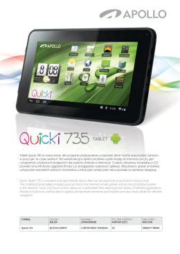 Tablet Quicki 735 to nowoczesne, ale przyjazne