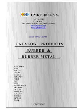 CATALOG PRODUCTS RUBBER & RUBBER
