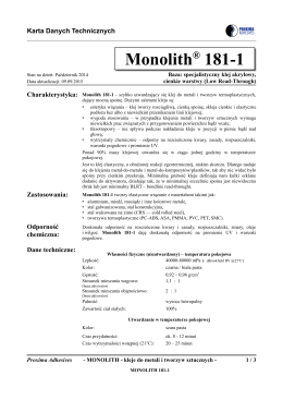 Monolith® 181-1 - PROXIMA ADHESIVES