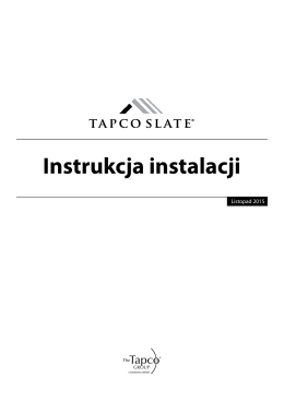 Instrukcja instalacji - Tapco Roofing Products