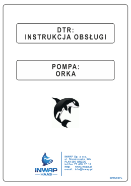 INWAP - DTR Pompa serii ORKA 15-05PL - Info-Rem