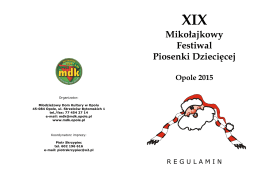 Festiwal Mikołajkowy 2015 (regulamin)