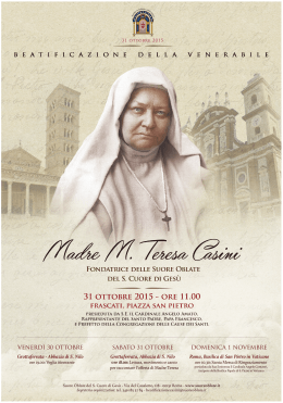 Beatificazione della venerabile madre Maria Teresa Casini