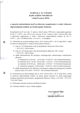 Uchwała nr V/30/2015 Rady Gminy Sochocin z dnia 31 marca 2015r