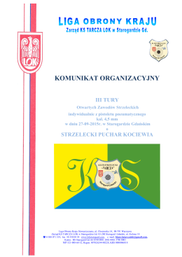 Komunikat organizacyjny - III Tura Puchar