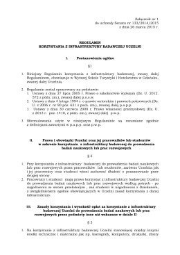 Załącznik nr 1 do uchwały Senatu nr 133/2014/2015 z dnia 26