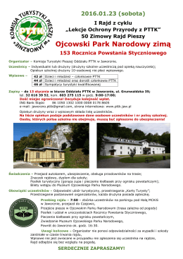 Ojcowski Park Narodowy zimą - PTTK Jaworzno