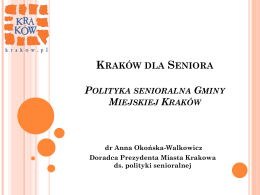 Polityka senioralna Gminy Miejskiej Kraków