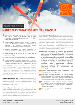 NARTY 2015/2016 FIRST MINUTE – FRANCJA