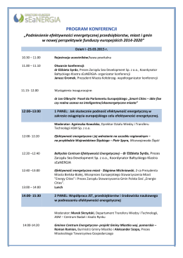 program konferencji - Fundacja Poszanowania Energii w Gdańsku