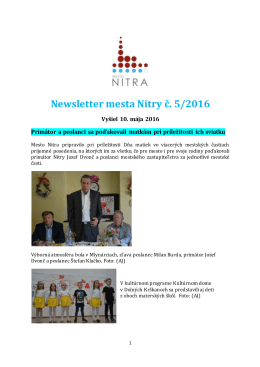Newsletter mesta Nitry č. 5/2016