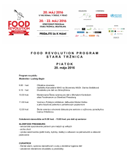 Program  - Food Revolution Day Slovakia