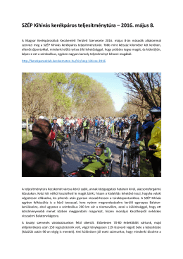 SZÉP Kihívás kerékpáros teljesítménytúra – 2016. május 8.