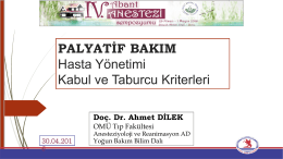 Doç. Dr. Ahmet Dilek - IV. Abant Anestezi Sempozyumu