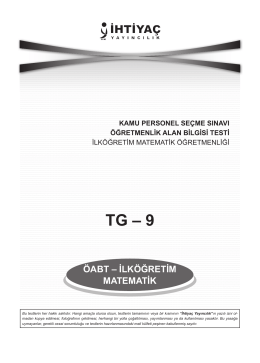 İlköğretim Matematik Öğretmenliği TG_9