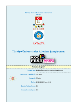 ANTALYA Türkiye Üniversiteler Atletizm Şampiyonası