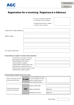 Registration for e-invoicing / Registrace k e-fakturaci