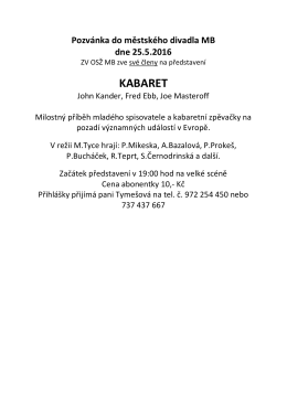 pozvánka do Městského divadla v Mladé Boleslavi
