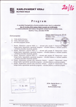 Program 4. zasedání zastupitelstva Karlovarského kraje