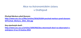 Akce na Astronomickém ústavu v Ondřejově