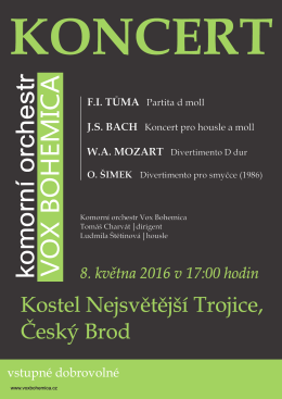 plakát ČB 2016 - Komorní orchestr Vox Bohemica