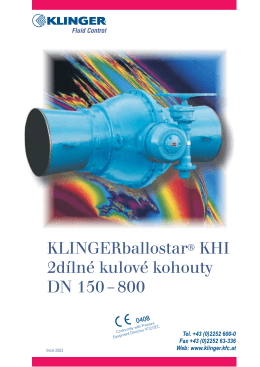 KLINGERballostar® KHI 2dílné kulové kohouty DN 150.–.800