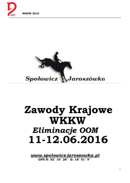 Zawody Krajowe WKKW 11-12.06.2016