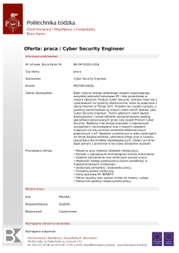 Oferta: praca / Cyber Security Engineer