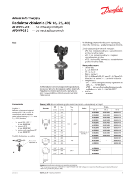 Reduktor ciśnienia AFD/VFG 2, VFGS 2