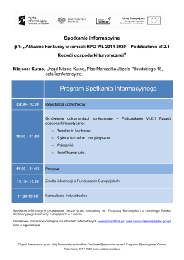 Program spotkania Łowicz - RPO WŁ 2014-2020