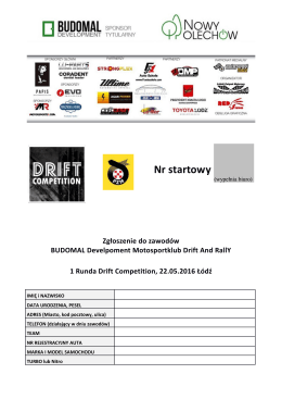 Zgłoszenie Drift Competition