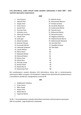 Lista dziennikarzy, wobec których służby specjalne wykonywały w