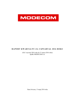 MODECOM Q12016 - Komunikat
