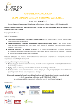 program konferencji - CKZiU w Ostrołęce