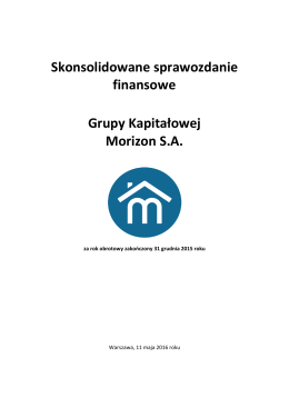 Skonsolidowane sprawozdanie finansowe Grupy Kapitałowej