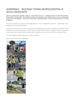 warmińsko – mazurski turniej bezpieczeństwa w ruchu drogowym