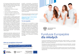Fundusze Europejskie dla młodych