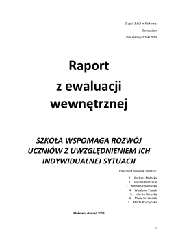 Raport z ewaluacji wewnętrznej