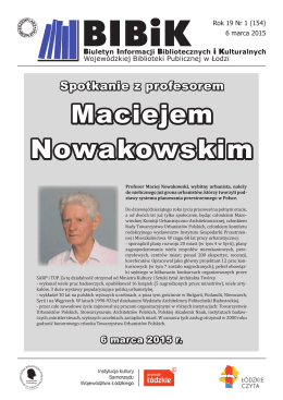 Spotkanie z profesorem Maciejem Nowakowskim
