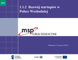 1.1.2 Rozwój startupów w Polsce Wschodniej
