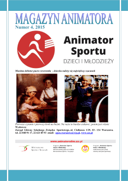 Numer 4. 2015 - Animator Sportu Dzieci i Młodzieży