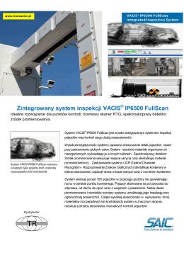 Zintegrowany system inspekcji VACIS IP6500 FullScan
