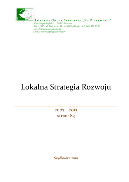 Lokalna Strategia Rozwoju 2007 – 2013