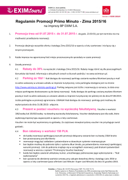 Regulamin Promocji Primo Minuto - Zima 2015/16