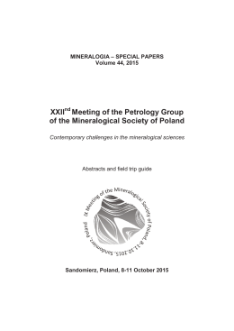 Meeting of the Petrology Group of the Mineralogical Society of Poland